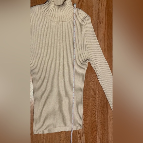 ASOS DESIGN Tall Roll Neck Sweater in Fine Knit Rib | Cream | Size 10 | - Picture 4 of 7